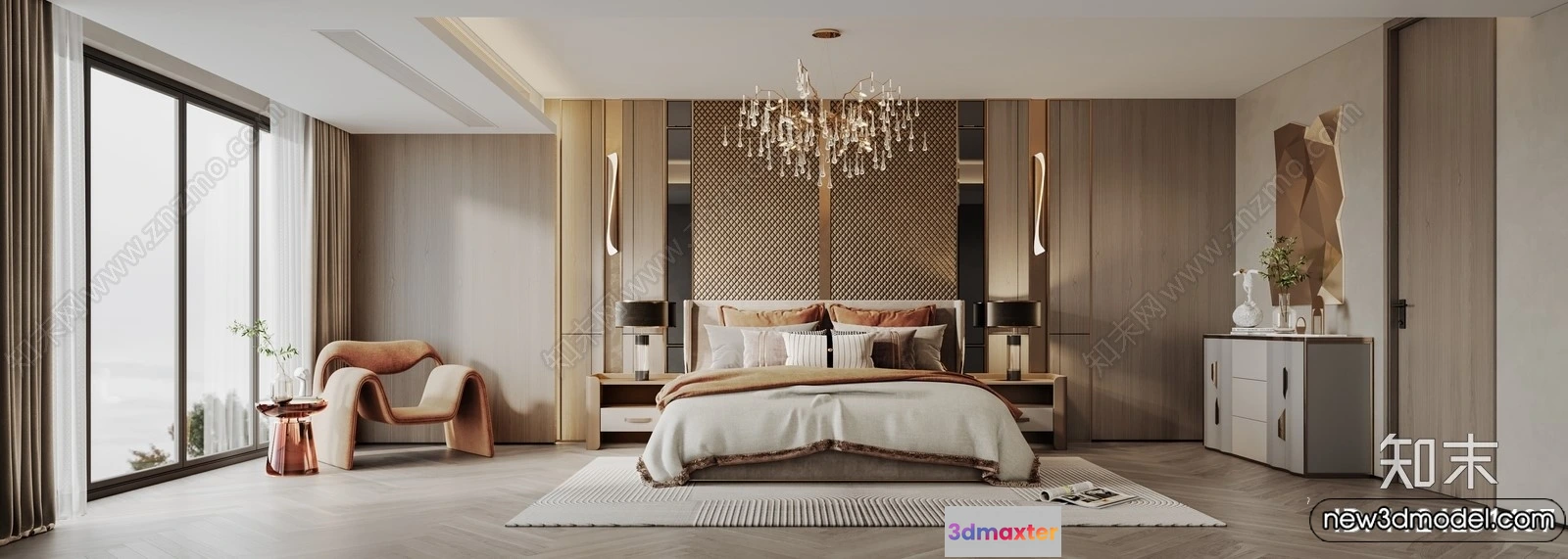 1391024 - Bedroom - 3D Interior Scenes - Modern Style - 3D Models - 094 3D Max