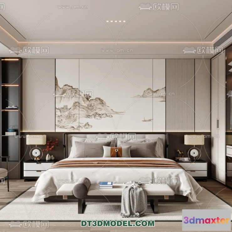 1514716 - Bedroom - Chinese Style - 3D Model For Interior Design - 528 3D Max