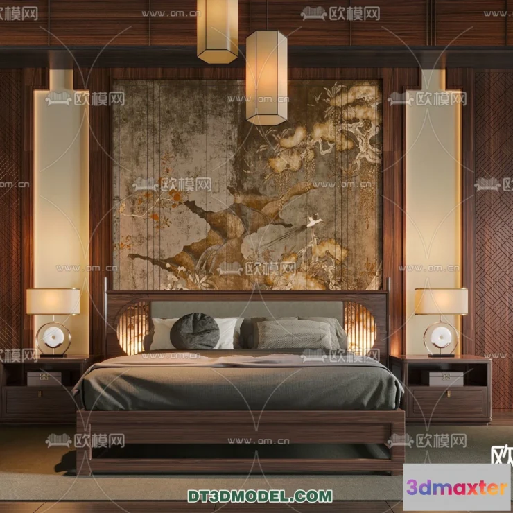 1514722 - Bedroom - Chinese Style - 3D Model For Interior Design - 531 3D Max