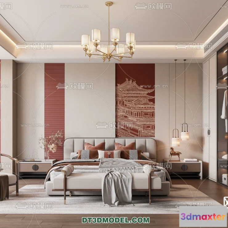 1514726 - Bedroom - Chinese Style - 3D Model For Interior Design - 533 3D Max