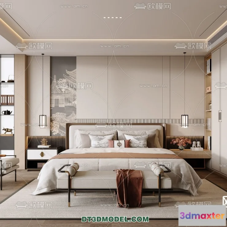 1514732 - Bedroom - Chinese Style - 3D Model For Interior Design - 536 3D Max
