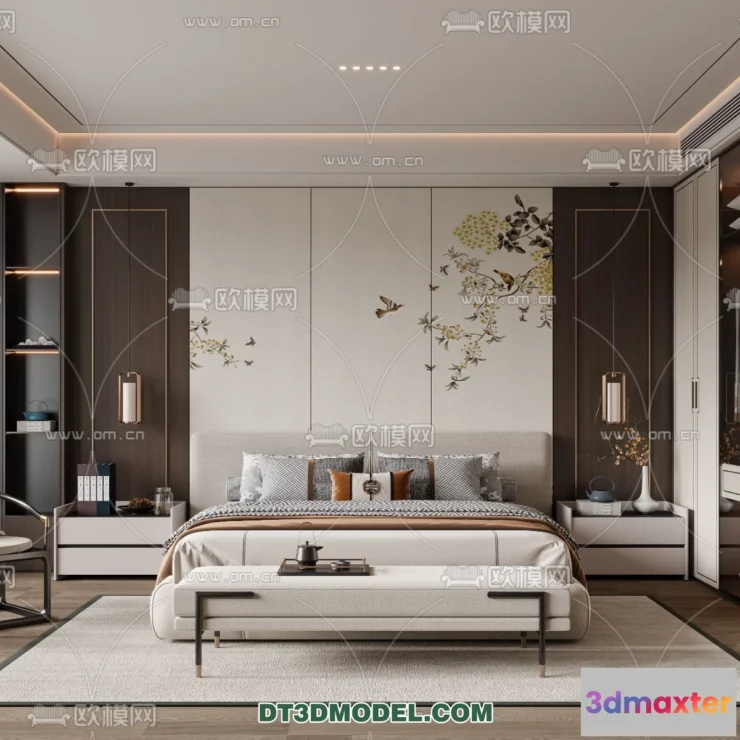 1514736 - Bedroom - Chinese Style - 3D Model For Interior Design - 538 3D Max