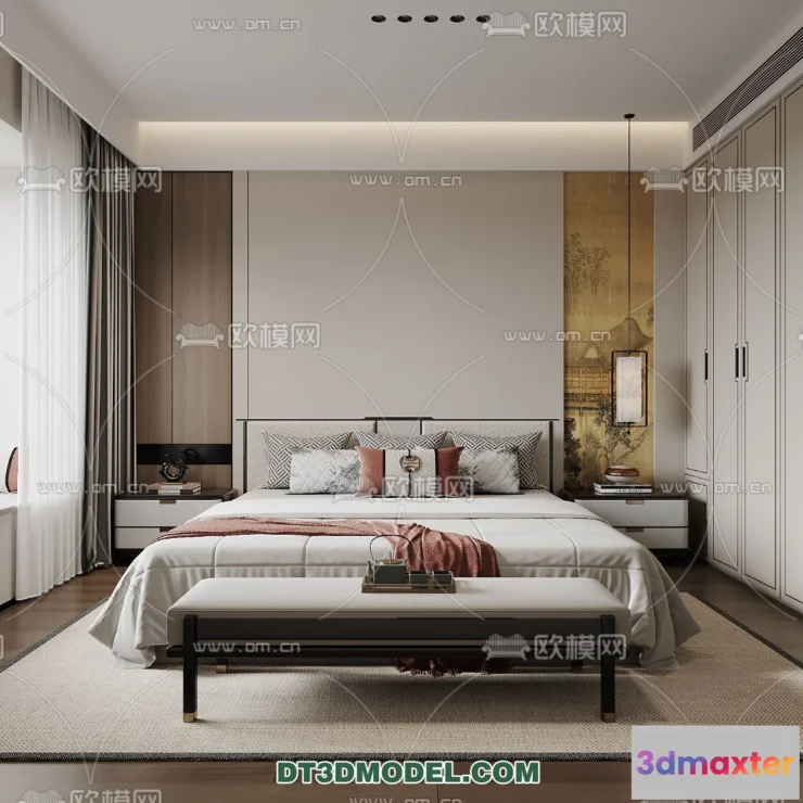 1514738 - Bedroom - Chinese Style - 3D Model For Interior Design - 539 3D Max