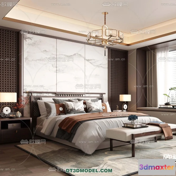 1514740 - Bedroom - Chinese Style - 3D Model For Interior Design - 540 3D Max