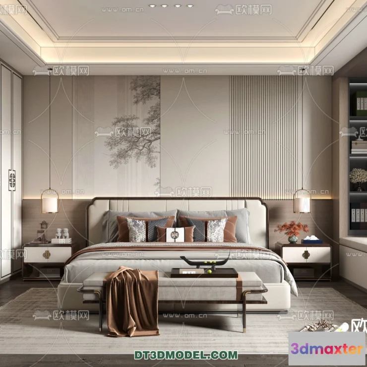 1514744 - Bedroom - Chinese Style - 3D Model For Interior Design - 542 3D Max