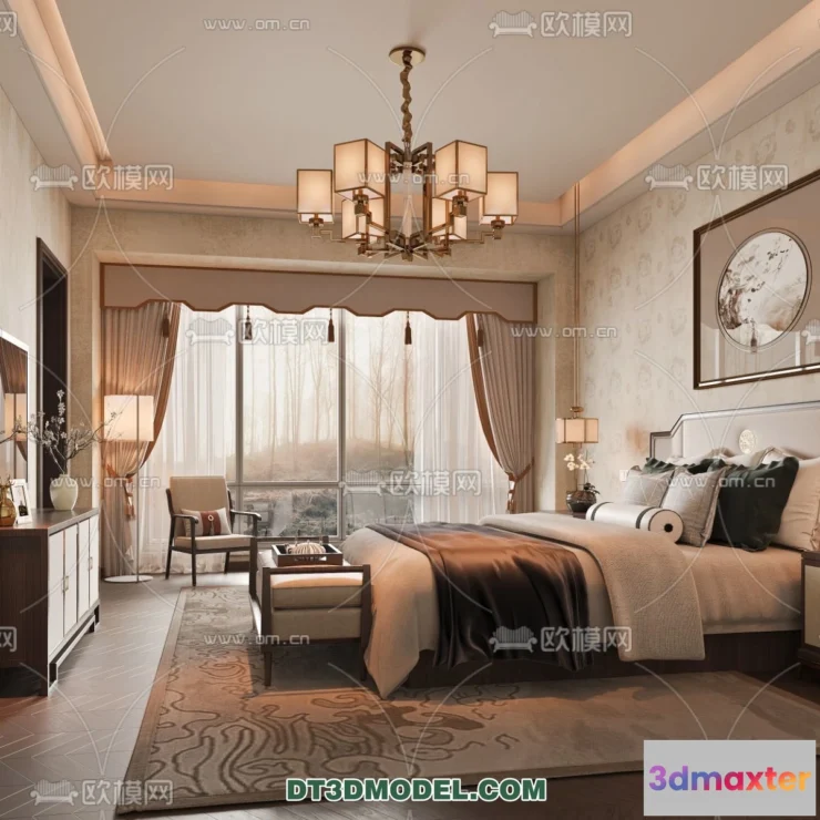 1514748 - Bedroom - Chinese Style - 3D Model For Interior Design - 544 3D Max