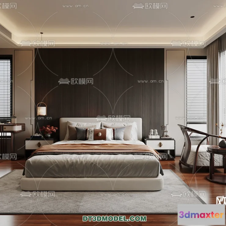 1514750 - Bedroom - Chinese Style - 3D Model For Interior Design - 545 3D Max