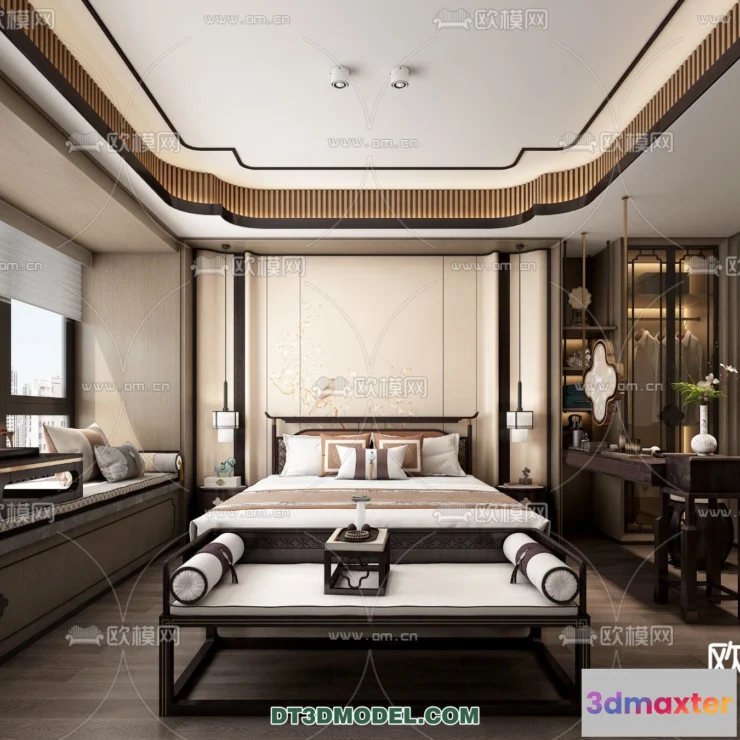 1514754 - Bedroom - Chinese Style - 3D Model For Interior Design - 547 3D Max
