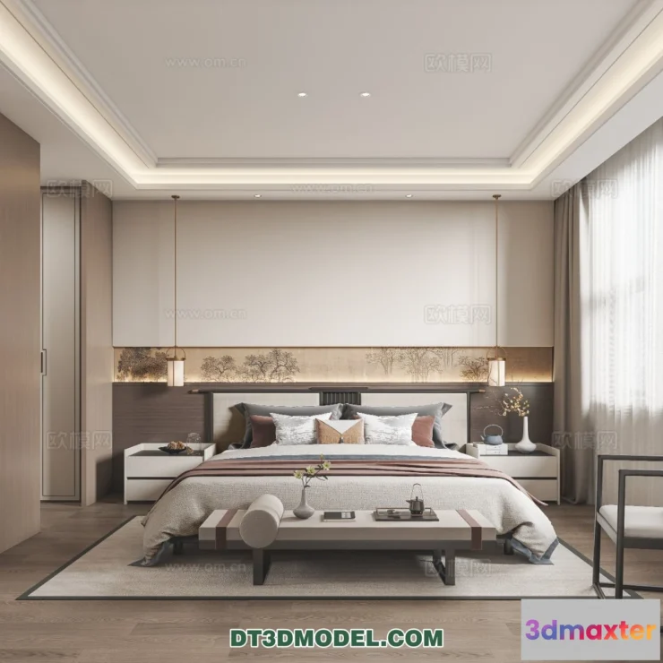 1514808 - Bedroom - Chinese Style - 3D Model For Interior Design - 574 3D Max