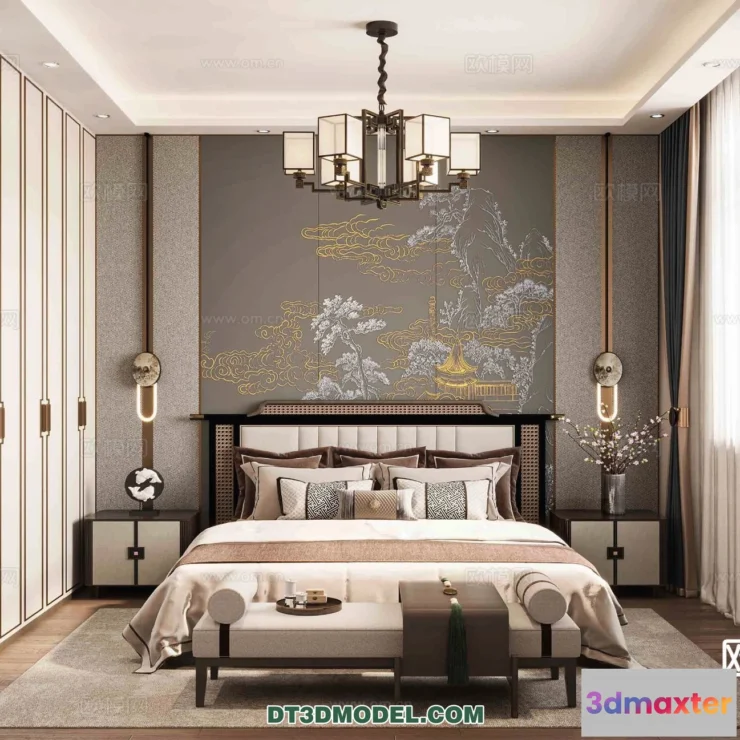 1514814 - Bedroom - Chinese Style - 3D Model For Interior Design - 577 3D Max