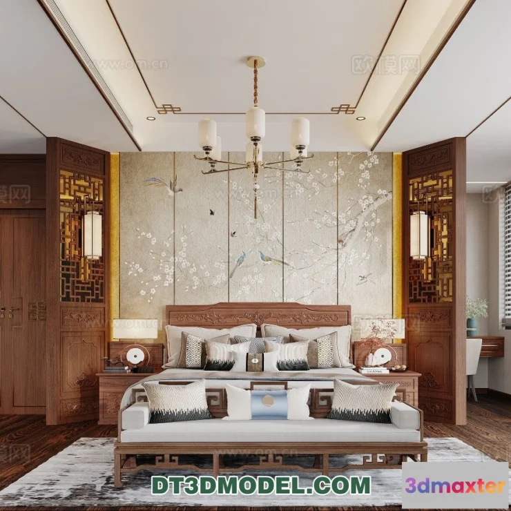 1514826 - Bedroom - Chinese Style - 3D Model For Interior Design - 583 3D Max