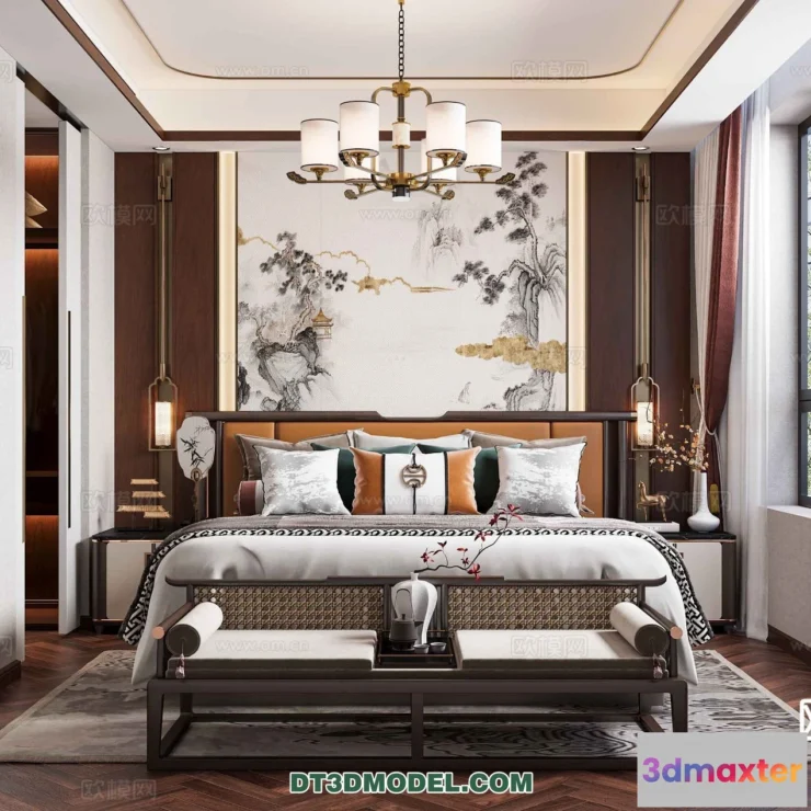 1514834 - Bedroom - Chinese Style - 3D Model For Interior Design - 587 3D Max