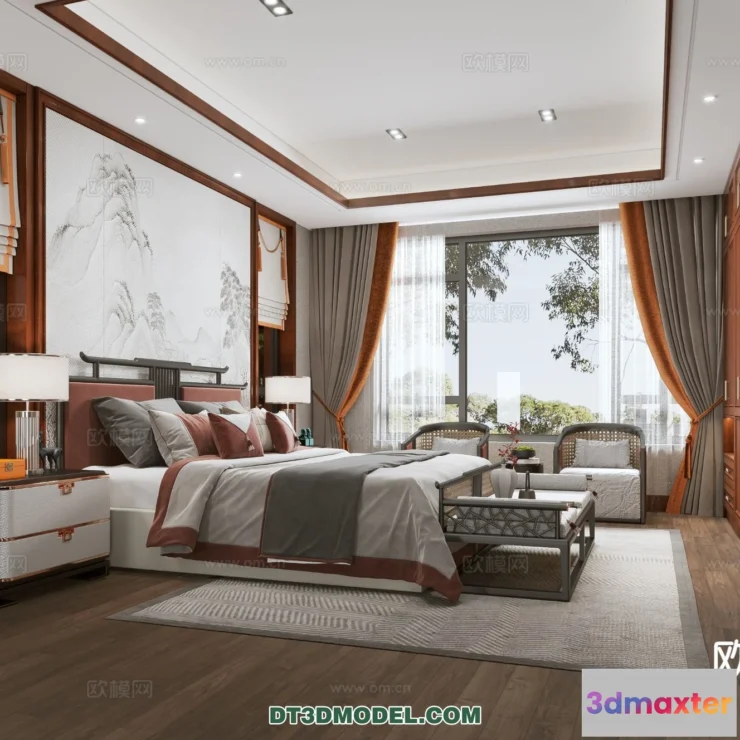 1514842 - Bedroom - Chinese Style - 3D Model For Interior Design - 591 3D Max
