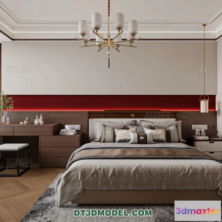 1514846 - Bedroom - Chinese Style - 3D Model For Interior Design - 593 3D Max