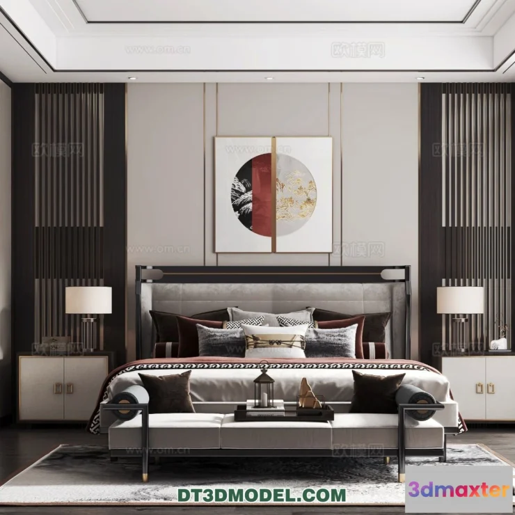 1514850 - Bedroom - Chinese Style - 3D Model For Interior Design - 595 3D Max