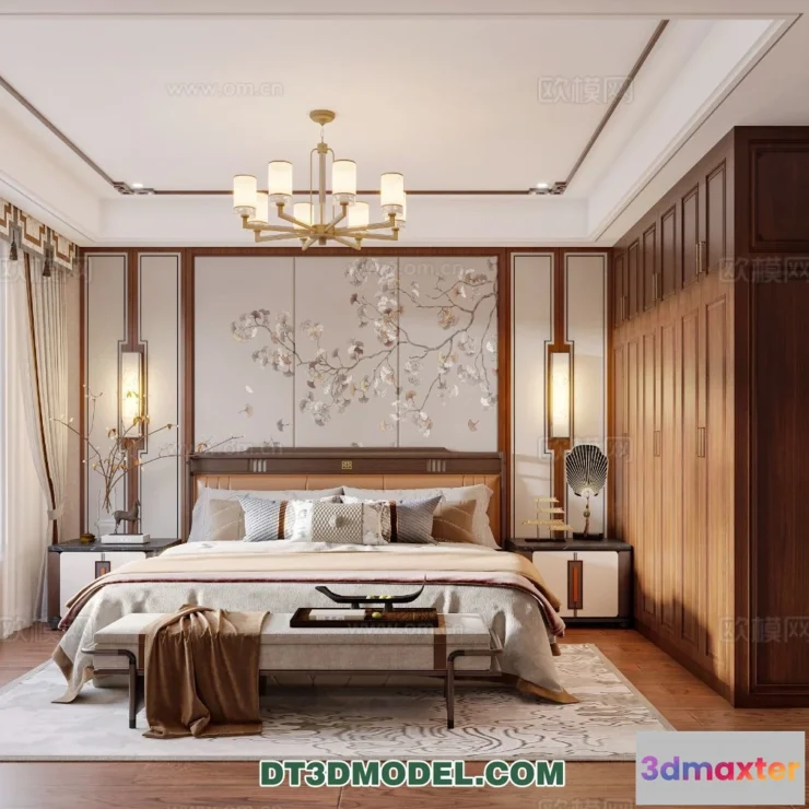 1514856 - Bedroom - Chinese Style - 3D Model For Interior Design - 598 3D Max