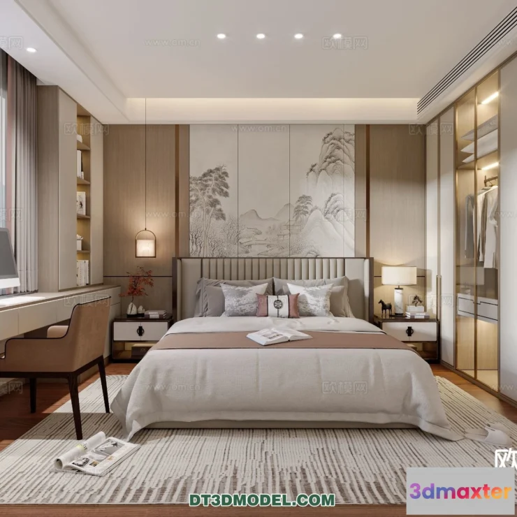 1514858 - Bedroom - Chinese Style - 3D Model For Interior Design - 599 3D Max