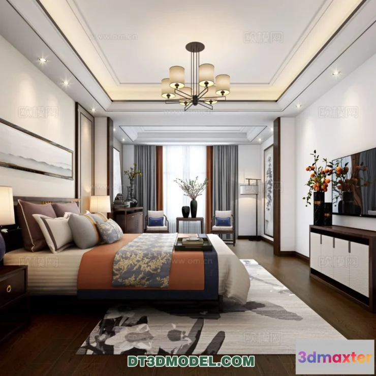 1514864 - Bedroom - Chinese Style - 3D Model For Interior Design - 602 3D Max