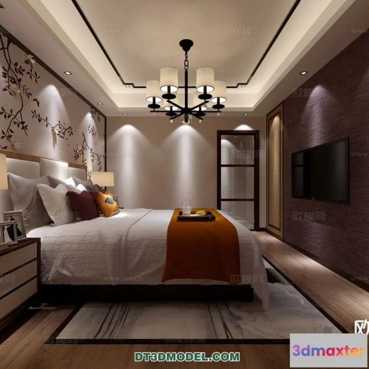 1514870 - Bedroom - Chinese Style - 3D Model For Interior Design - 605 3D Max