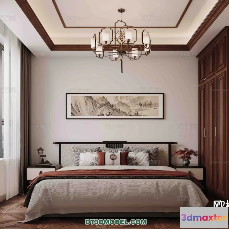 1514876 - Bedroom - Chinese Style - 3D Model For Interior Design - 608 3D Max