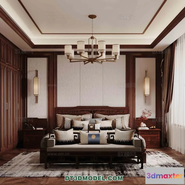 1514880 - Bedroom - Chinese Style - 3D Model For Interior Design - 610 3D Max