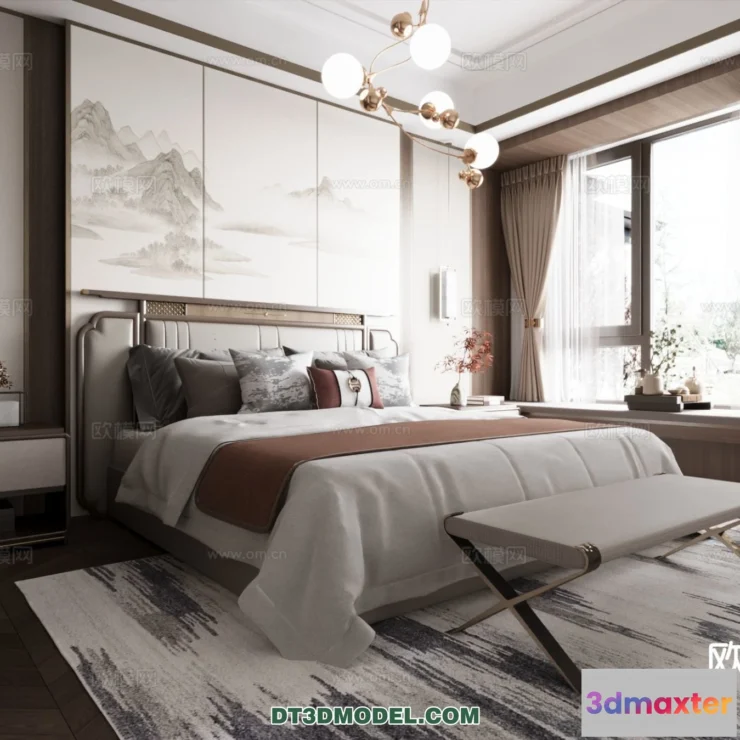 1514888 - Bedroom - Chinese Style - 3D Model For Interior Design - 614 3D Max