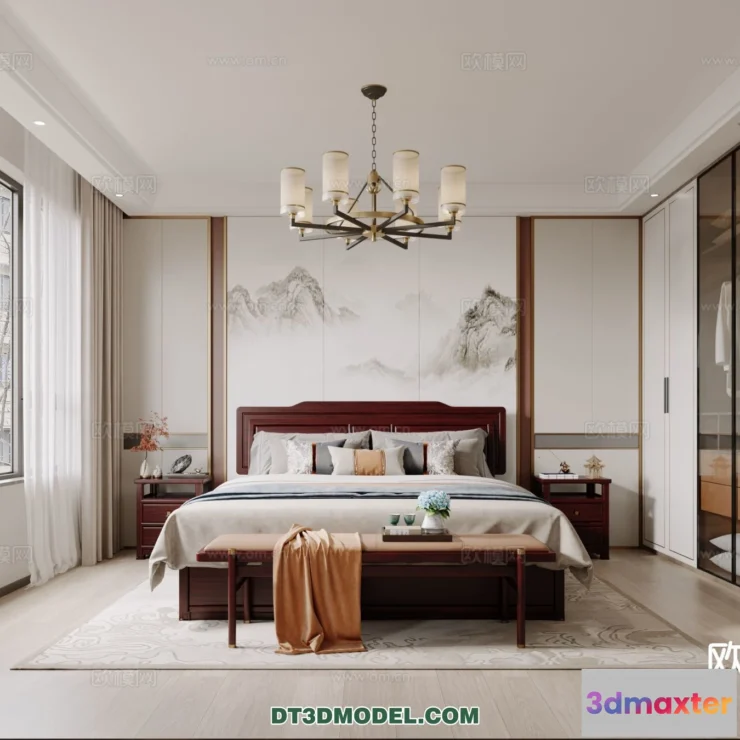 1514890 - Bedroom - Chinese Style - 3D Model For Interior Design - 615 3D Max