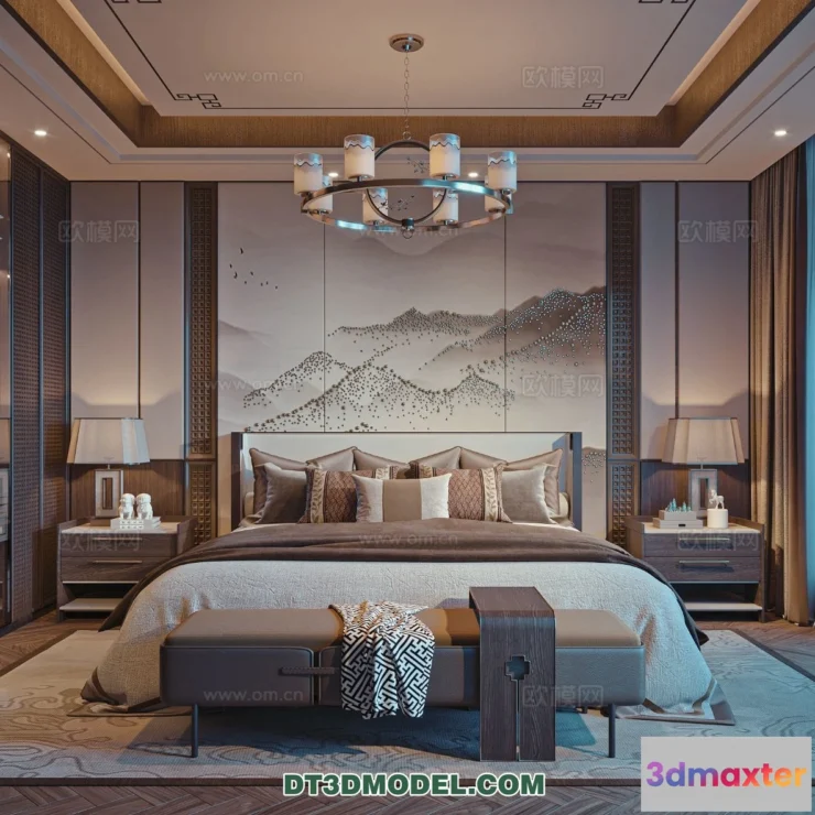 1514892 - Bedroom - Chinese Style - 3D Model For Interior Design - 616 3D Max