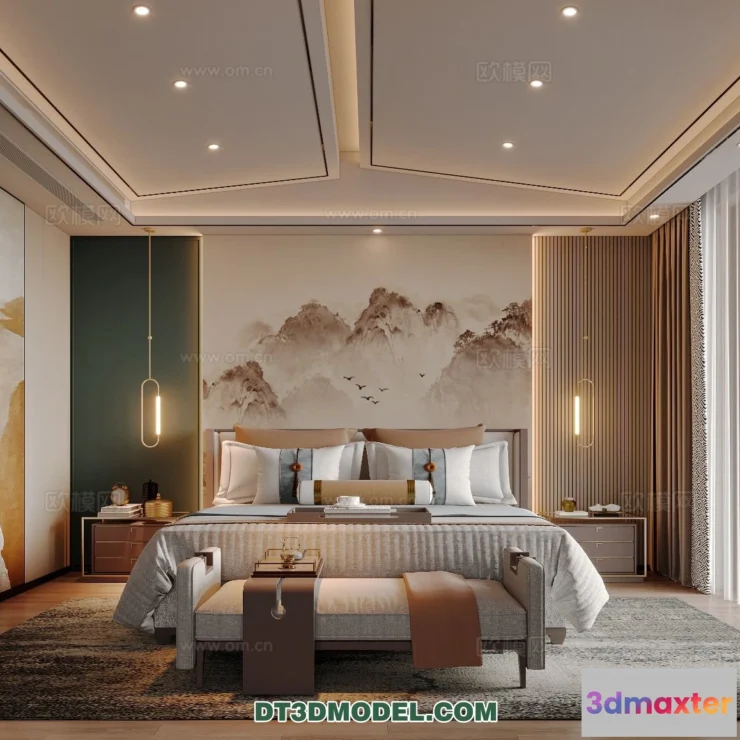 1514894 - Bedroom - Chinese Style - 3D Model For Interior Design - 617 3D Max