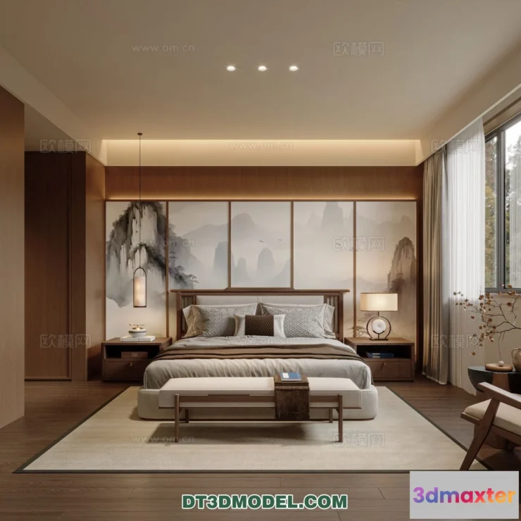1514918 - Bedroom - Chinese Style - 3D Model For Interior Design - 629 3D Max