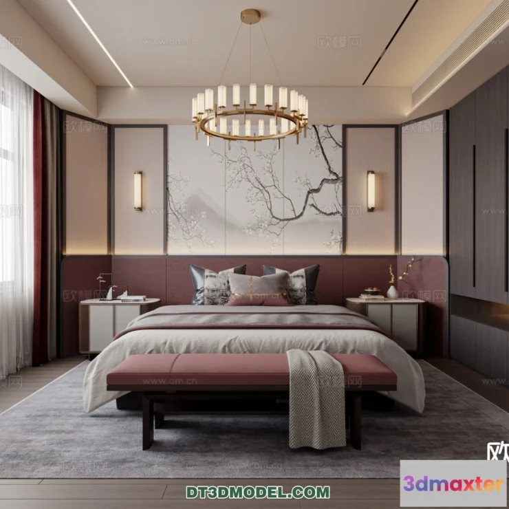 1514928 - Bedroom - Chinese Style - 3D Model For Interior Design - 634 3D Max