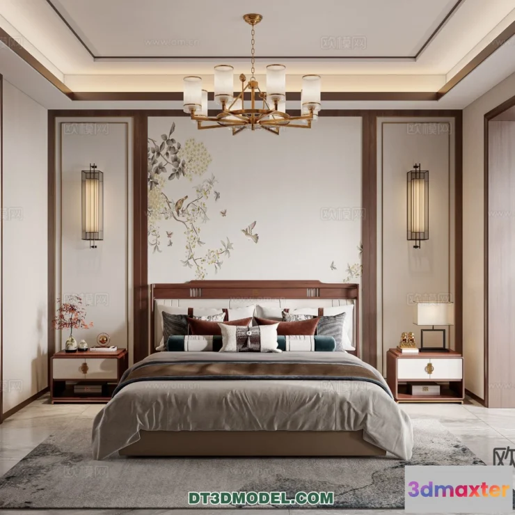 1514946 - Bedroom - Chinese Style - 3D Model For Interior Design - 643 3D Max