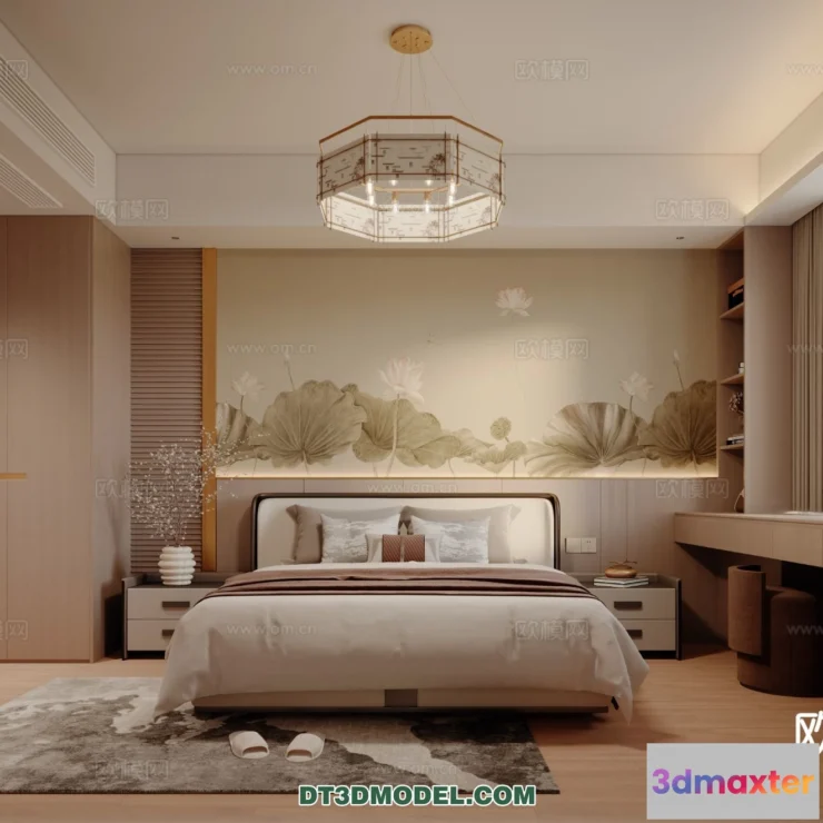 1514990 - Bedroom - Chinese Style - 3D Model For Interior Design - 665 3D Max