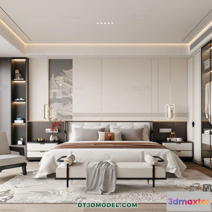 1514996 - Bedroom - Chinese Style - 3D Model For Interior Design - 668 3D Max