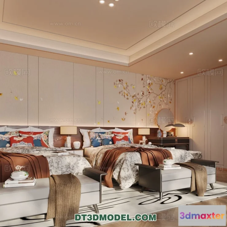 1515006 - Bedroom - Chinese Style - 3D Model For Interior Design - 673 3D Max