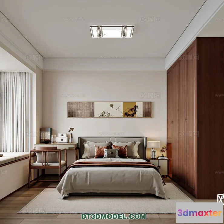 1515014 - Bedroom - Chinese Style - 3D Model For Interior Design - 677 3D Max