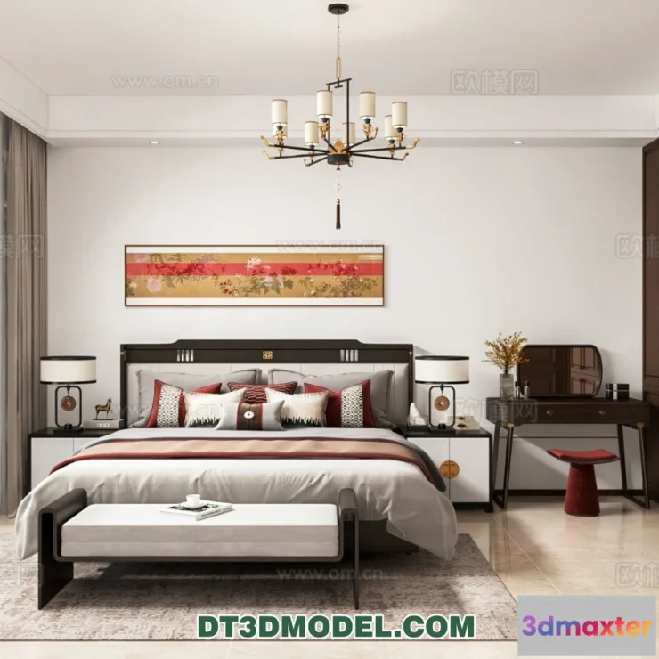 1515024 - Bedroom - Chinese Style - 3D Model For Interior Design - 682 3D Max