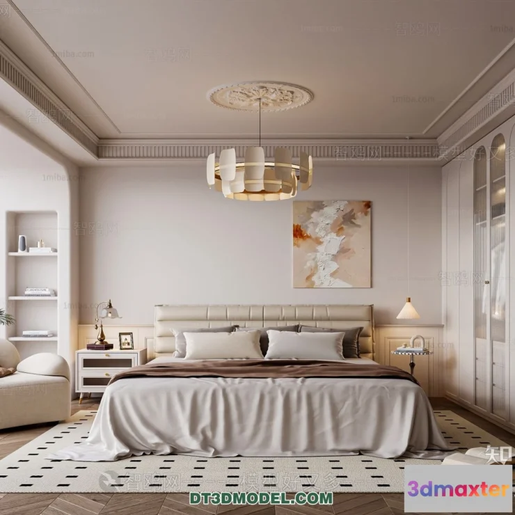 1570666 - 3D Scene of France Style Bedroom - 3D Model - 059 3D Max