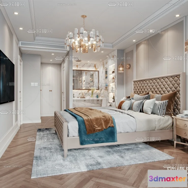 1570752 - Europe Style Interior 3D Blocks - Bedroom 3D Model - 221 3D Max