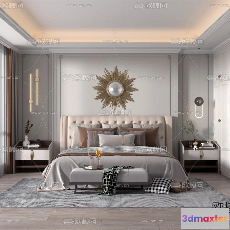 1570784 - Europe Style Interior 3D Blocks - Bedroom 3D Model - 237 3D Max