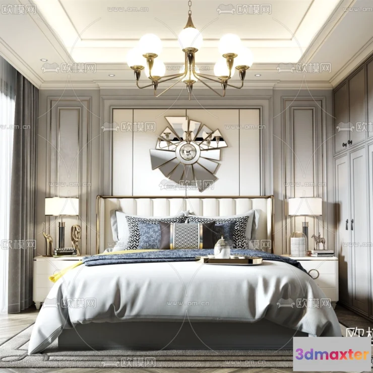 1570788 - Europe Style Interior 3D Blocks - Bedroom 3D Model - 239 3D Max