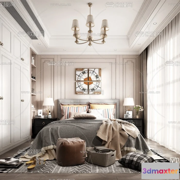 1570802 - Europe Style Interior 3D Blocks - Bedroom 3D Model - 246 3D Max