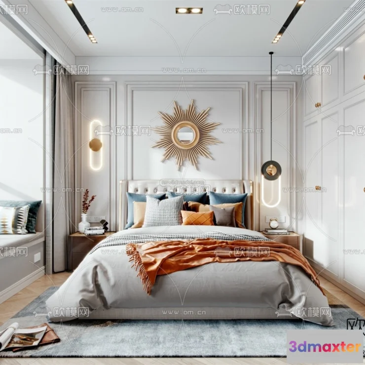 1570836 - Europe Style Interior 3D Blocks - Bedroom 3D Model - 263 3D Max