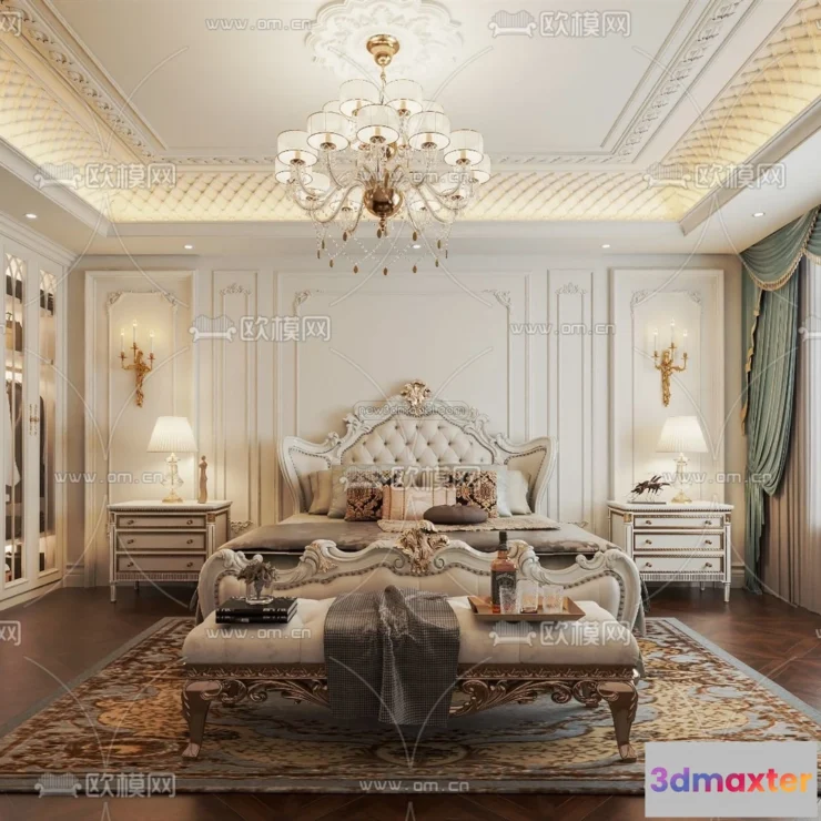 1570862 - Europe Style Interior 3D Blocks - Bedroom 3D Model - 276 3D Max