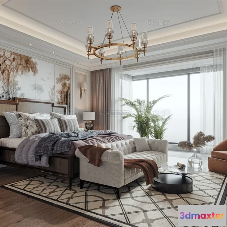 1570870 - Europe Style Interior 3D Blocks - Bedroom 3D Model - 280 3D Max