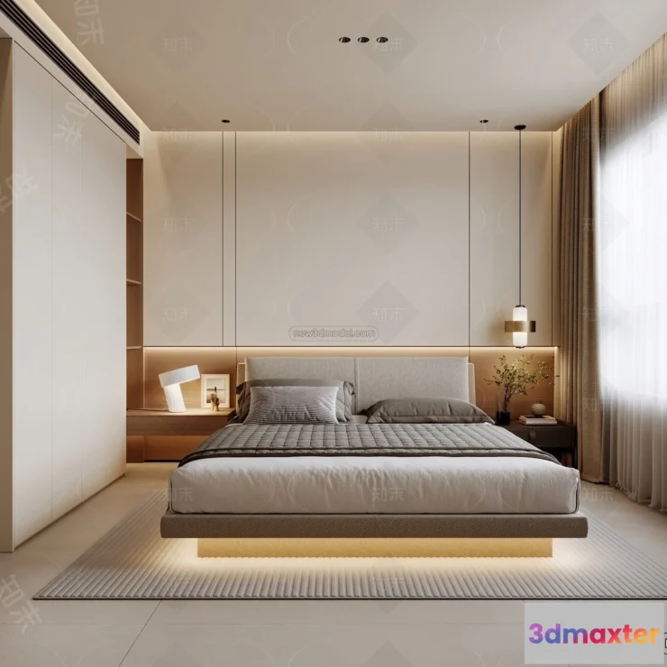 1570950 - Minimalist Style Interior 3D Blocks - Bedroom 3D Model - 184 3D Max