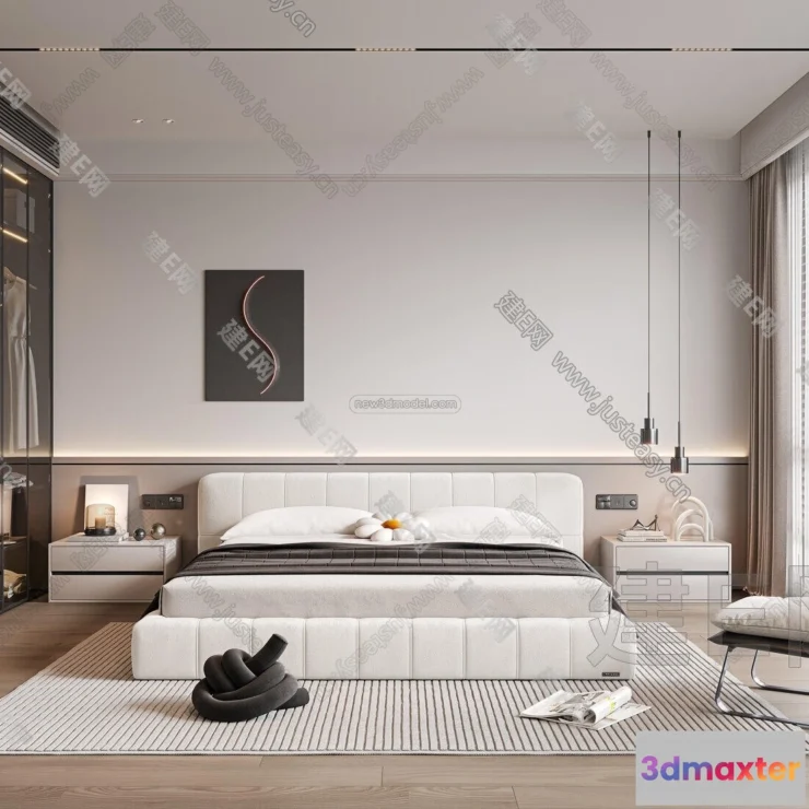 1571024 - Minimalist Style Interior 3D Blocks - Bedroom 3D Model - 221 3D Max