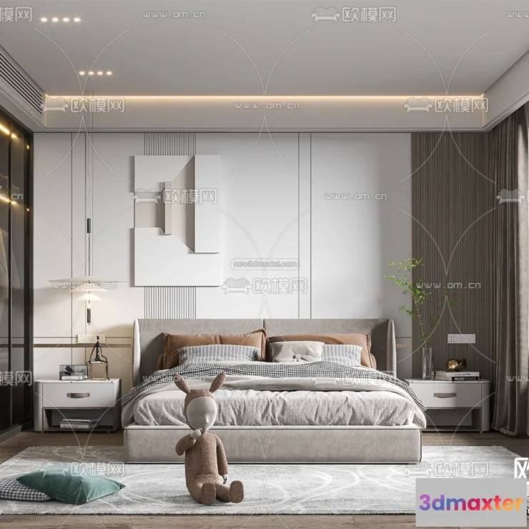 1571184 - Modern Style Interior 3D Blocks - Bedroom 3D Model - 172 3D Max