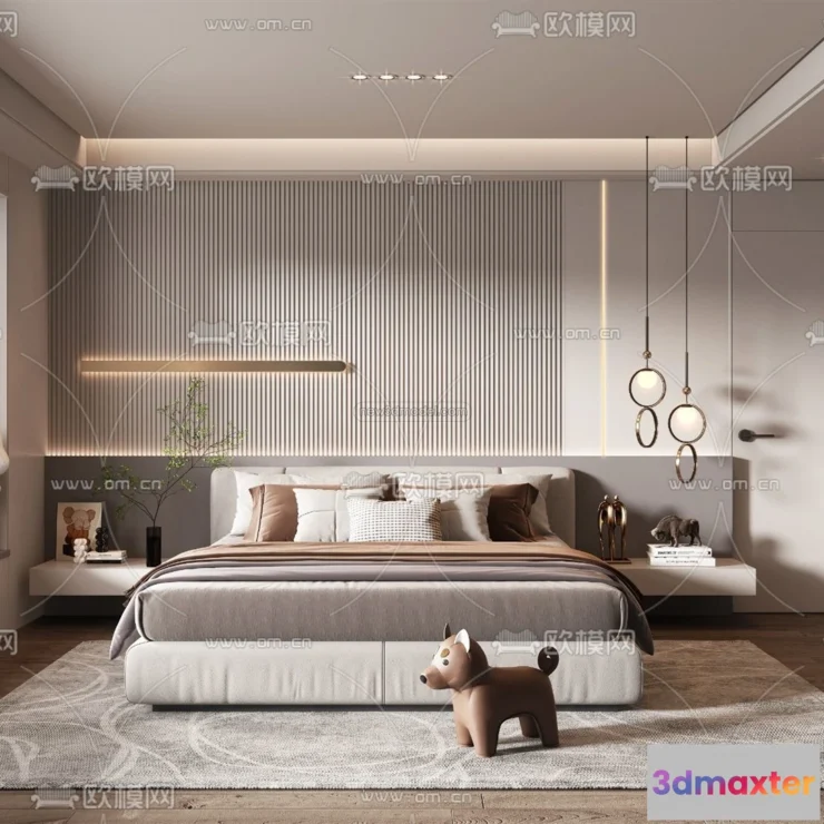 1571190 - Modern Style Interior 3D Blocks - Bedroom 3D Model - 175 3D Max