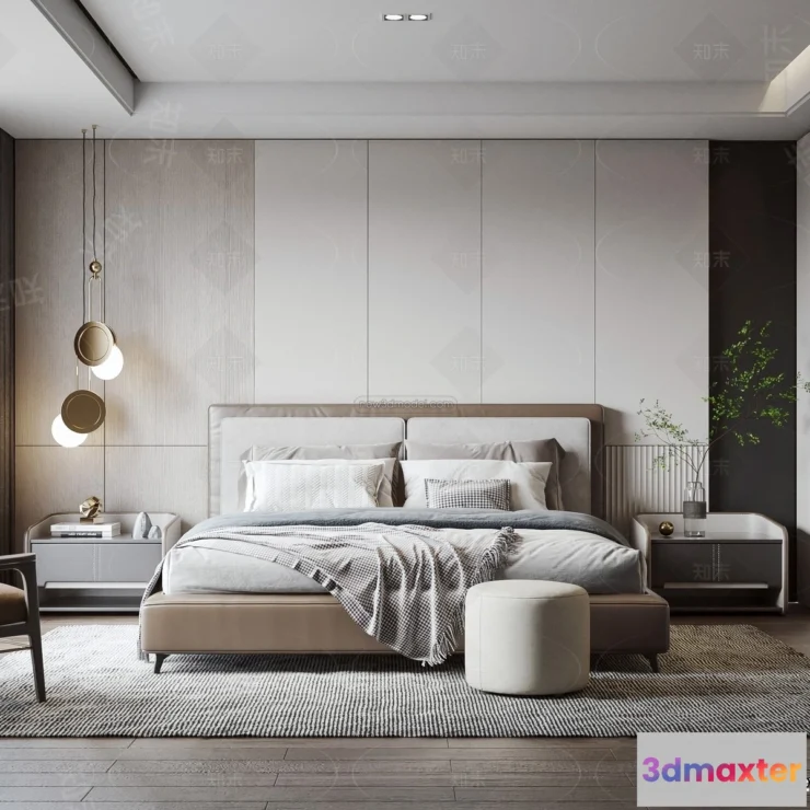 1571200 - Modern Style Interior 3D Blocks - Bedroom 3D Model - 180 3D Max